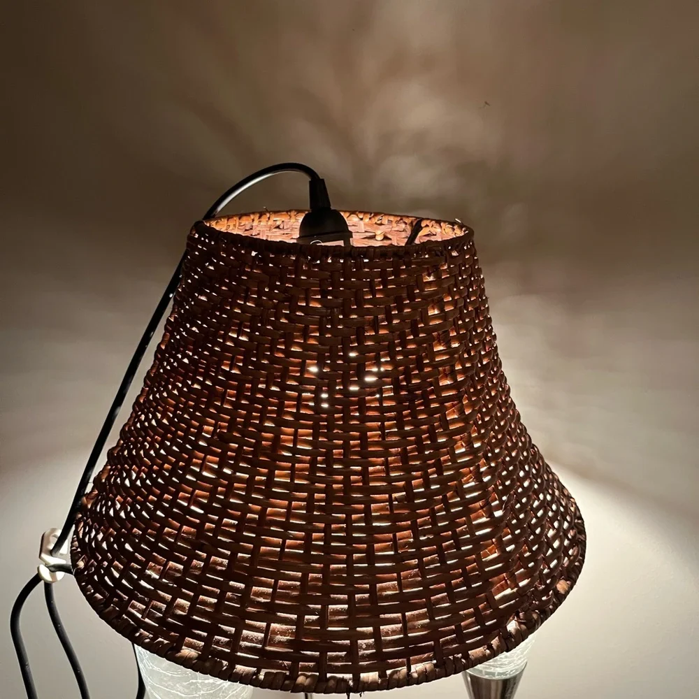 Vintage wooden Brown Table Lamp Shade/ Firm price